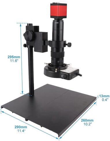 Lab Microscope Slides HD 48MP/38MP/13MP 1080P HDMI USB Electronic Digital Video Microscope Sets with 10-180X Zoom C Mount Lens Microscope Parts (Color : SC12 180X SetB 13MP) in Kuwait