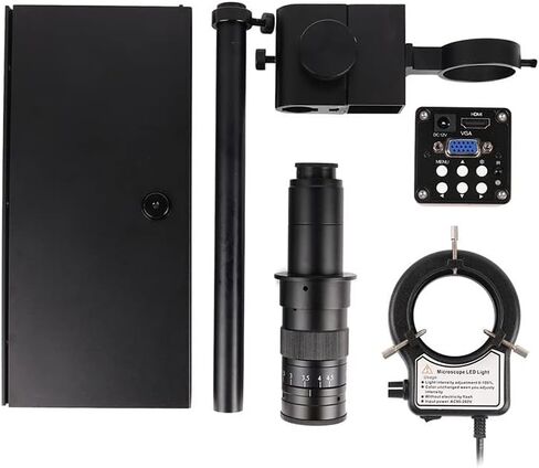 Lab Microscope Slides HD 48MP/38MP/13MP 1080P HDMI USB Electronic Digital Video Microscope Sets with 10-180X Zoom C Mount Lens Microscope Parts (Color : SC12 180X SetB 13MP) in Kuwait