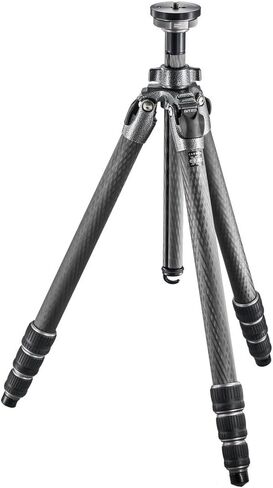 Gitzo GT3542L Professional Photography Tripod, Mountaineer, Series 3, 4 أقسام طول, لكاميرا DSLR, Refflex Camcorder, حامل ثلاثي لكاميرات الفيديو والكاميرات, في ألياف الكربون - رمادي/اسود in Kuwait