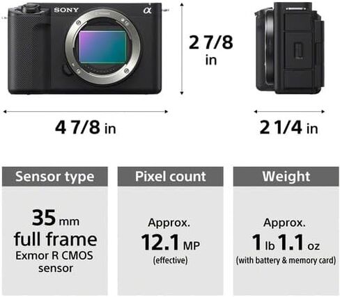 Sony ZV-E1 Mirrorless Camera (White) Advanced Accessory Bundle with 2 x 64GB SD Card, Gadget Bag, Flexible Tripod, & More in Kuwait