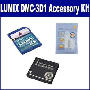 Panasonic LUMIX DMC-3D1 Digital Camera Accessory Kit Includes: SDDMWBCG10 Battery, KSD2GB Memory Card, ZELCKSG Care & Cleaning in Saudi Arabia
