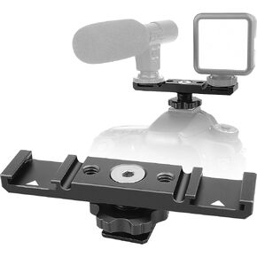 ChromLives Triple Cold Shoe Extension Mount Hot Shoe Base Adapter Extension Bar Bracket with 1/4 Screw for Tripod/Microphone/LED Light Compatible with Canon Sony Cameras… in Saudi Arabia