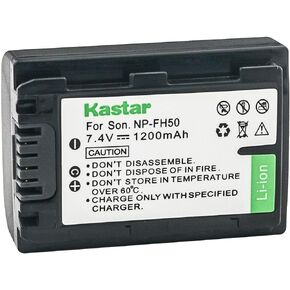 Kastar 1-Pack NP-FH50 Battery 7.4V 1200mAh Replacement for Sony DCR-DVD605, DCR-DVD608, DCR-DVD610, DCR-DVD650, DCR-DVD653, DCR-DVD703, DCR-DVD705, DCR-DVD708, DCR-DVD710, DCR-DVD755 Camera in Saudi Arabia