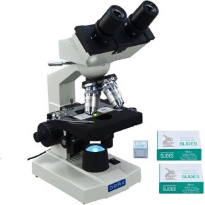 OMAX 40X-2000X Binocular Compound LED Microscope with Glass Slides & Covers in Saudi Arabia