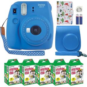 Fujifilm Instax Mini 9 Instant Camera with Custom Case + Fuji Instax Film Value Pack (50 Sheets) Designer Photo Album for Fuji instax Mini 9 Photos.…