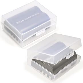 Camera Battery Case Compatible for Canon LP-E6,Compatible for Nikon EN-EL15 | Transparent Hard Plastic Box with SD Card Slot (2 Pack) in Kuwait
