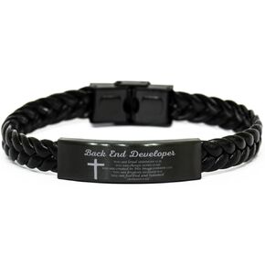 Back End Developer Religious gifts, Back End Developer Braided Leather Bracelet Back End Developer You are loved, you are chosen Romans 3:24, Back End Developer Inspirational Faith Christian Bible in Saudi Arabia