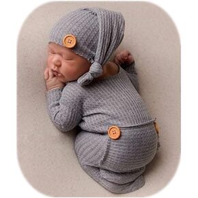 Newborn Photoshoot Outfits Props - 2 Pack Baby Boy Girl Photo Props in Kuwait