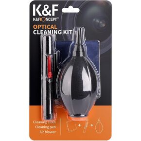K&F Concept 3-in-1 Cleaning Kit for DSLR & Mirrorless Cameras Including 1 x Lens Cleaning Pen with Retractable Soft Brush/ 1 x Silicone Tip Air Blower/ 1 x Microfiber Cleaning Cloth in Kuwait