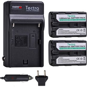 Tectra 2 Pack NP-FM50 Battery and Charger Kit for Sony NP-FM30 NP-FM51 NP-QM50 NP-QM51 NP-FM55H and HDR-HC1 TRV280 TRV350 TRV250 TRV19 TRV22 DVD101 DVD201 Camcorder in Saudi Arabia