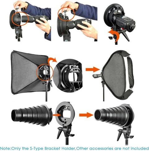 نيوير حامل قوس من النوع S مع الأجراس جبل لـ Speedlite Flash Snoot Softbox جمال طبق عاكس مظلة in Kuwait