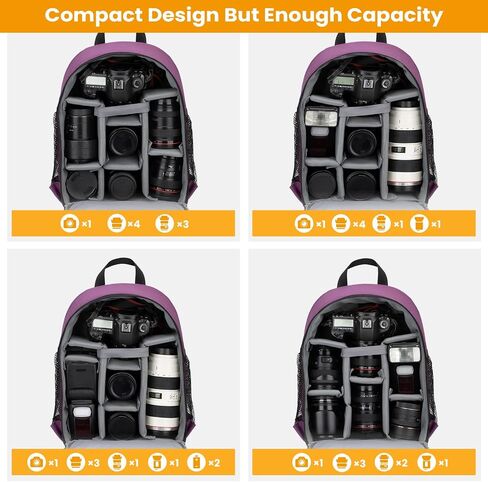 TARION Camera Backpack Bag Small - Professional DSLR Camera Bag with Waterproof Rain Cover Laptop Compartment Photograhy Backpack Case Black TB-S in Kuwait