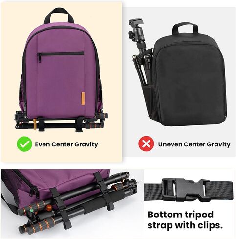 TARION Camera Backpack Bag Small - Professional DSLR Camera Bag with Waterproof Rain Cover Laptop Compartment Photograhy Backpack Case Black TB-S in Kuwait