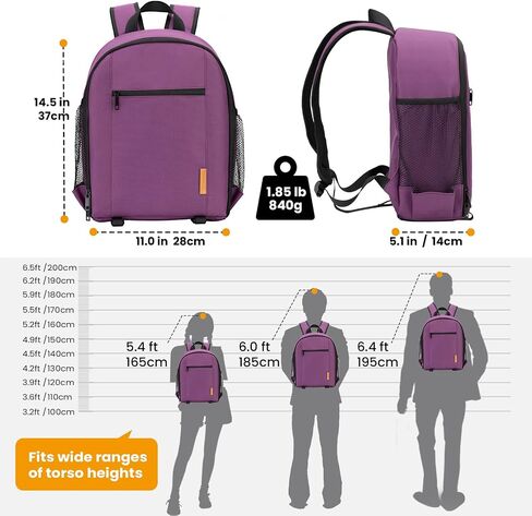 TARION Camera Backpack Bag Small - Professional DSLR Camera Bag with Waterproof Rain Cover Laptop Compartment Photograhy Backpack Case Black TB-S in Kuwait