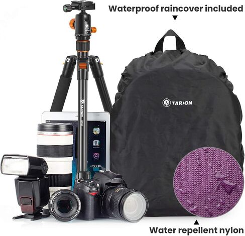 TARION Camera Backpack Bag Small - Professional DSLR Camera Bag with Waterproof Rain Cover Laptop Compartment Photograhy Backpack Case Black TB-S in Kuwait