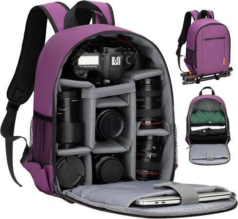 TARION Camera Backpack Bag Small - Professional DSLR Camera Bag with Waterproof Rain Cover Laptop Compartment Photograhy Backpack Case Black TB-S in Kuwait