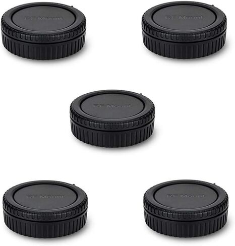 JJC Rear Lens Cap & Body Cap Cover for Canon RF Mount Cameras, 5-Pack | Replaces RF Rear Lens Cap & R-F-5 Body Cap, for Canon EOS R100 R50 R10 R8 R7 R6 Mark II R6 R6 V R5C R5 Mark II R5 R3 R RP in Saudi Arabia