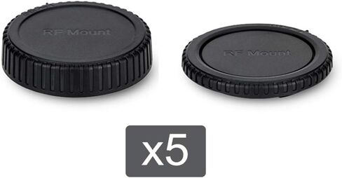 JJC Rear Lens Cap & Body Cap Cover for Canon RF Mount Cameras, 5-Pack | Replaces RF Rear Lens Cap & R-F-5 Body Cap, for Canon EOS R100 R50 R10 R8 R7 R6 Mark II R6 R6 V R5C R5 Mark II R5 R3 R RP in Saudi Arabia