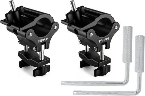 Proaim Multi-Stand Holder Clamp Set for Camera Production Cart. Holds Full-Size Light/C-Stands on Victor, Atlas Cart. Quick Tool-less Mounting, Secure Locking Pin. Easy Cable/Wire Management (VCTR-LC) in Saudi Arabia