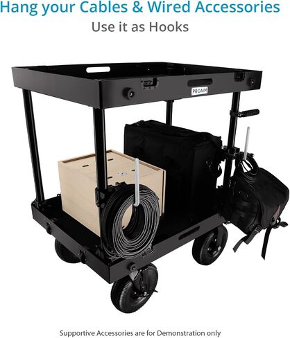 Proaim Multi-Stand Holder Clamp Set for Camera Production Cart. Holds Full-Size Light/C-Stands on Victor, Atlas Cart. Quick Tool-less Mounting, Secure Locking Pin. Easy Cable/Wire Management (VCTR-LC) in Saudi Arabia
