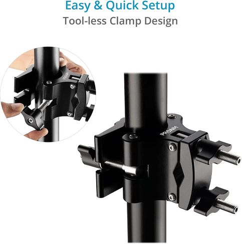 Proaim Multi-Stand Holder Clamp Set for Camera Production Cart. Holds Full-Size Light/C-Stands on Victor, Atlas Cart. Quick Tool-less Mounting, Secure Locking Pin. Easy Cable/Wire Management (VCTR-LC) in Saudi Arabia