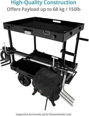Proaim Multi-Stand Holder Clamp Set for Camera Production Cart. Holds Full-Size Light/C-Stands on Victor, Atlas Cart. Quick Tool-less Mounting, Secure Locking Pin. Easy Cable/Wire Management (VCTR-LC) in Saudi Arabia