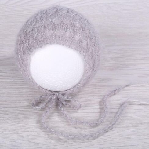Zeroest Newborn Baby Photography Props Crochet Knit Bonnet | Newboron Photoshoot Outfits, Infant Handmade Mohair Hat for Baby Boys & Girls in Saudi Arabia