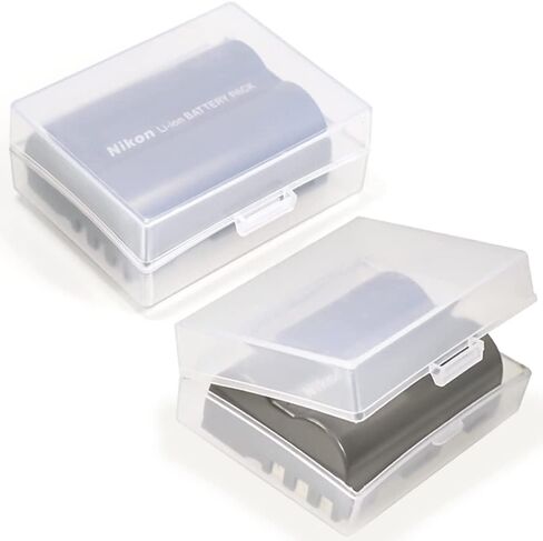 FANZR Camera Battery Case Compatible for Canon LP-E6, Compatible for Nikon EN-EL15, Transparent Hard Plastic Box with SD Card Slot (2 Pack) in Saudi Arabia