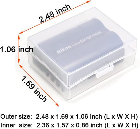 FANZR Camera Battery Case Compatible for Canon LP-E6, Compatible for Nikon EN-EL15, Transparent Hard Plastic Box with SD Card Slot (2 Pack) in Saudi Arabia