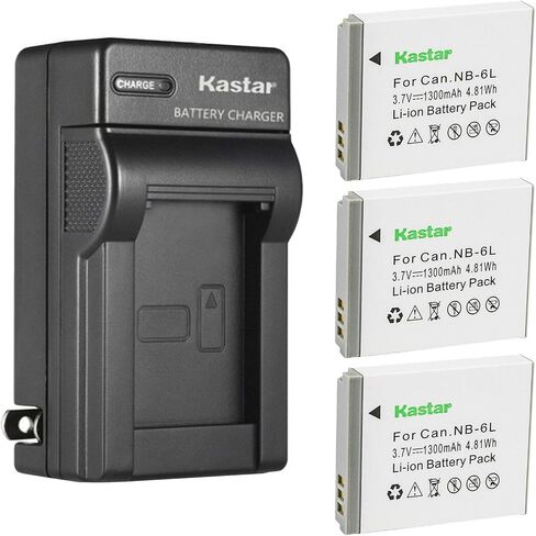 Kastar 1Pcs Battery and AC Wall Charger Replacement for Canon PowerShot S120, PowerShot SD770 IS, PowerShot SD980 IS, PowerShot SD1200 IS, PowerShot SD1300 IS, PowerShot SD3500 IS, PowerShot SD4000 IS in Saudi Arabia
