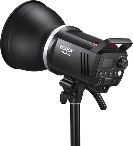 Godox MS200-V MS200V 200W Compact Studio Strobe Flash Light,GN53 0.1-1.8S Recycle Time,2.4G X System,Bowens Mount with 10W LED Modeling Lamp for Wedding,Portrait,Fashion,Product,Studio Photography Etc in Saudi Arabia