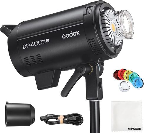 Godox DP400IIIV Studio Flash 400Ws, GN87 5600±200K 2.4G X System 1/2000-1/800s Bowens Mount, Strobe Flash Monolight for Portrait, Fashion, Wedding, Product Photography in Saudi Arabia