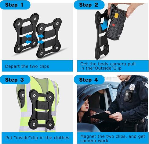 BOBLOV 2-Pack Body Camera Magnet Mount,6-Magnet Universal Suction Back Clip | compatible with all police Body cams, fixed on clothes to help prevent law enforcement Camera movement in Saudi Arabia