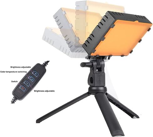 مصباح فيديو Fugetek RGB LED مع حامل ثلاثي مرن لسطح المكتب، 77 خرزة RGB، وحدة تحكم سلكية، يعمل بمنفذ USB، محمول، 3200k-6500k، بث، TIK Tok، تصوير فوتوغرافي in Kuwait