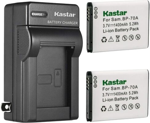 Kastar BP-70A AC Wall Battery Charger Replacement for Samsung BP-70A BP70A Battery, Samsung ST95, ST96, ST6500, TL105, TL110, TL125, TL205, WB30F, WB31F, WB32F, WB35F Camera in Kuwait