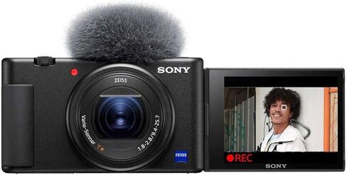 Sony Sony ZV-1 Compact 4K HD Camera - with Sony ACCVC1 Vlogger Accessory Kit with Wireless Bluetooth Grip/Tripod (GP-VPT2 BT) and 64GB UHS-II SD Card (SF-E64/T1) in Saudi Arabia