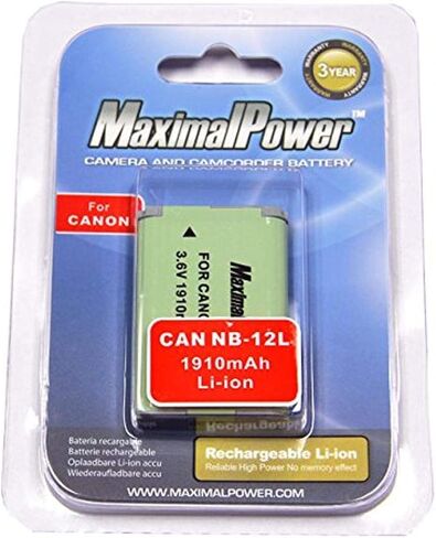 Maximalpower replacement battery for Canon NB-12L Canon Legria mini X, PowerShot N100,PowerShot G1 X Mark II Digital Camera in Saudi Arabia