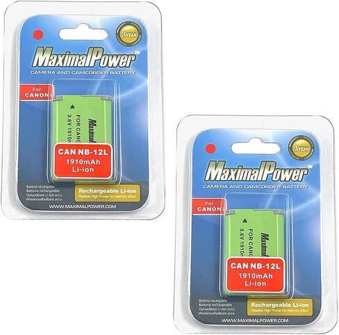 Maximalpower replacement battery for Canon NB-12L Canon Legria mini X, PowerShot N100,PowerShot G1 X Mark II Digital Camera in Saudi Arabia
