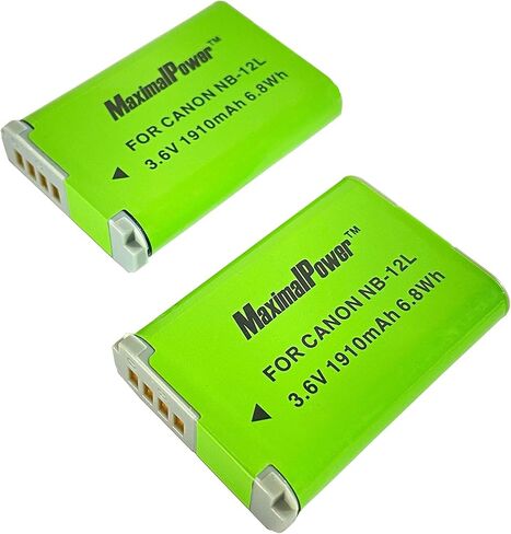 Maximalpower replacement battery for Canon NB-12L Canon Legria mini X, PowerShot N100,PowerShot G1 X Mark II Digital Camera in Saudi Arabia