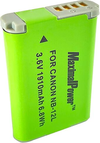 Maximalpower replacement battery for Canon NB-12L Canon Legria mini X, PowerShot N100,PowerShot G1 X Mark II Digital Camera in Saudi Arabia