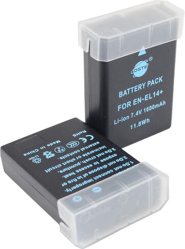 DSTE Replacement for 2X EN-EL14 Battery + Rapid Dual Charger with Micro USB Cable Compatible Nikon D5100 D5300 D5500 DF P7000 P7200 P7800 D3400 D5600 D3500 Digital Camera as EN-EL14A in Saudi Arabia