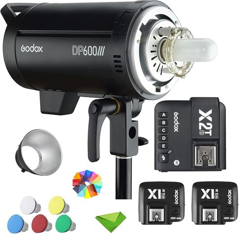 Godox DP600III w/Godox X2T-S Trigger and X1R-S Receiver for 600W Studio Strobe Flash Light Monolight GN80 Pro Photography Lighting 5600K Bowens Mount with Built-in GODOX 2.4G Wireless X System (110V) in Saudi Arabia