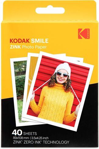 Kodak 3x4 Premium Zink Photo Paper (40 Pack) Accessory Kit with Photo Album, Case, Stickers, Markers in Saudi Arabia