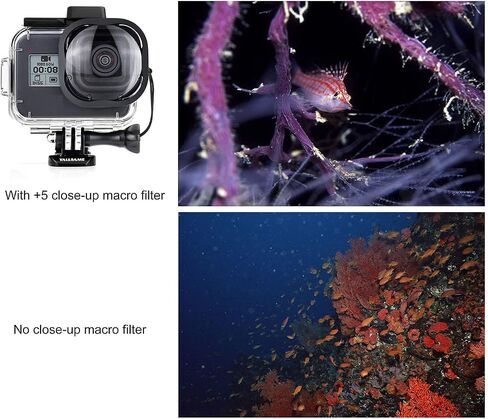 حافظة YALLSAME مقاومة للماء لكاميرا GoPro Hero 8 باللون الأسود بطول 196 قدمًا / 60 مترًا تحت الماء ملحق غوص واقي لـ GoPro 8 أسود مثالي للغوص والغطس وتسجيل الصور الفوتوغرافية in Saudi Arabia