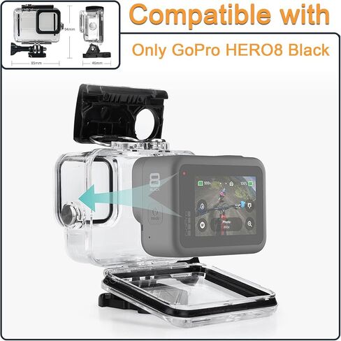 Waterproof Housing Case for GoPro Hero8, Protective Underwater Dive Shell with Bracket for Go Pro 8 Action Camera Accessories Kit in Kuwait
