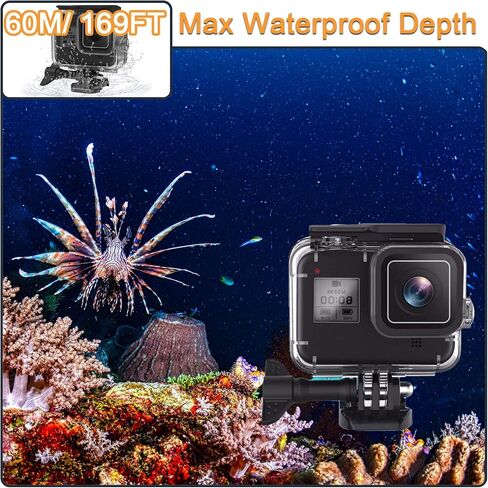 Waterproof Housing Case for GoPro Hero8, Protective Underwater Dive Shell with Bracket for Go Pro 8 Action Camera Accessories Kit in Kuwait