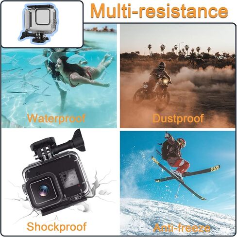 Waterproof Housing Case for GoPro Hero8, Protective Underwater Dive Shell with Bracket for Go Pro 8 Action Camera Accessories Kit in Kuwait