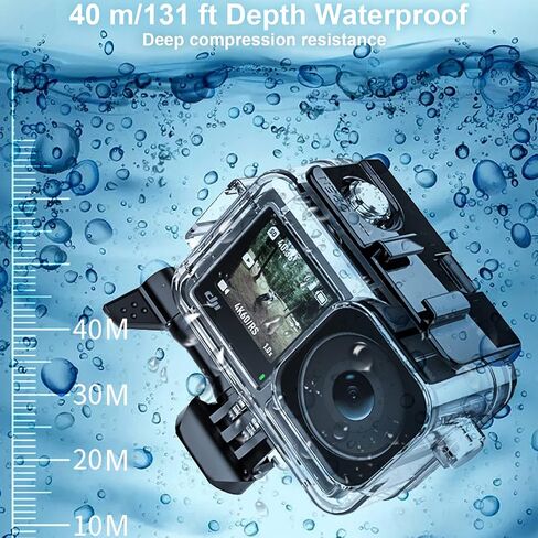 FitStill Waterproof Case for DJI Osmo Action 3 Camera, 40M/197FT Diving Housing Protective Shell Underwater Accessories Kit in Saudi Arabia
