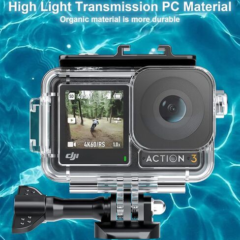 FitStill Waterproof Case for DJI Osmo Action 3 Camera, 40M/197FT Diving Housing Protective Shell Underwater Accessories Kit in Saudi Arabia