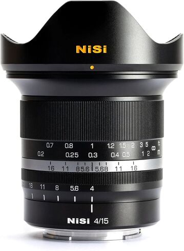 عدسة NiSi مقاس 15 مم f/4 Sunstar للتركيب على شكل حرف L | عدسة ASPH ذات إطار كامل وعريض للغاية (أسود) in Kuwait